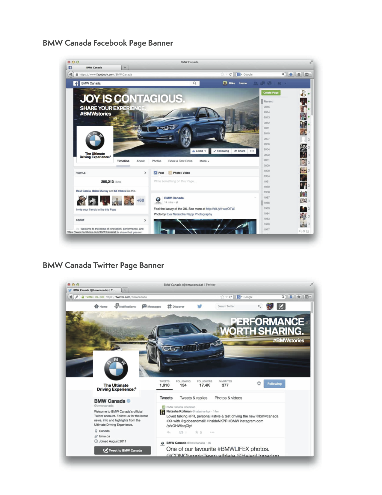 BMW Social Banners